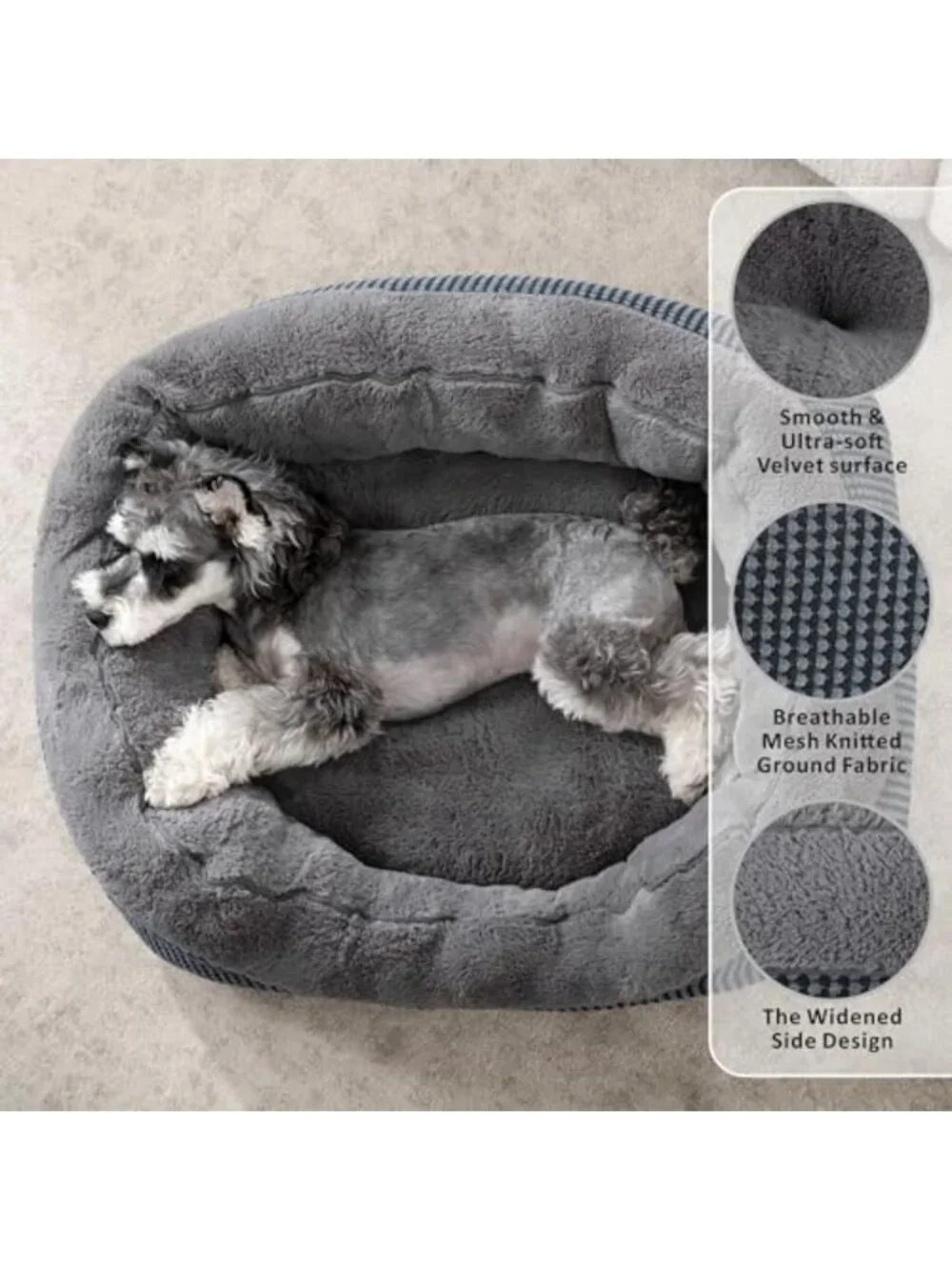Cozy Orthopedic Small Dog & Cat Bed, Washable, Anti-Slip, Soft Calming Sleep (S)